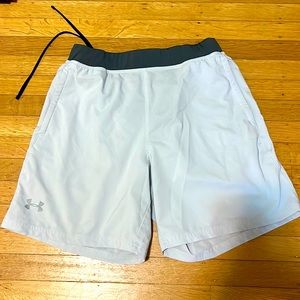 White gym shorts from Under Armour, lightly worn. Size large